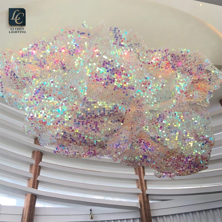 Decoração do lobby iluminação Grande Projeto de lustre de luxo LED personalizado