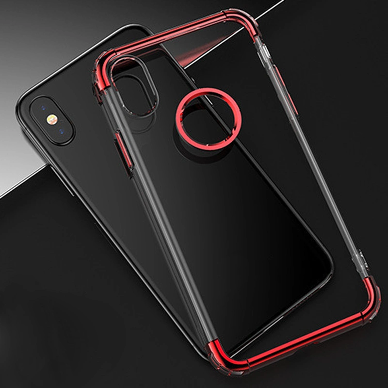 Plating Transparent PC+TPU Phone Case Cover for iPhone X