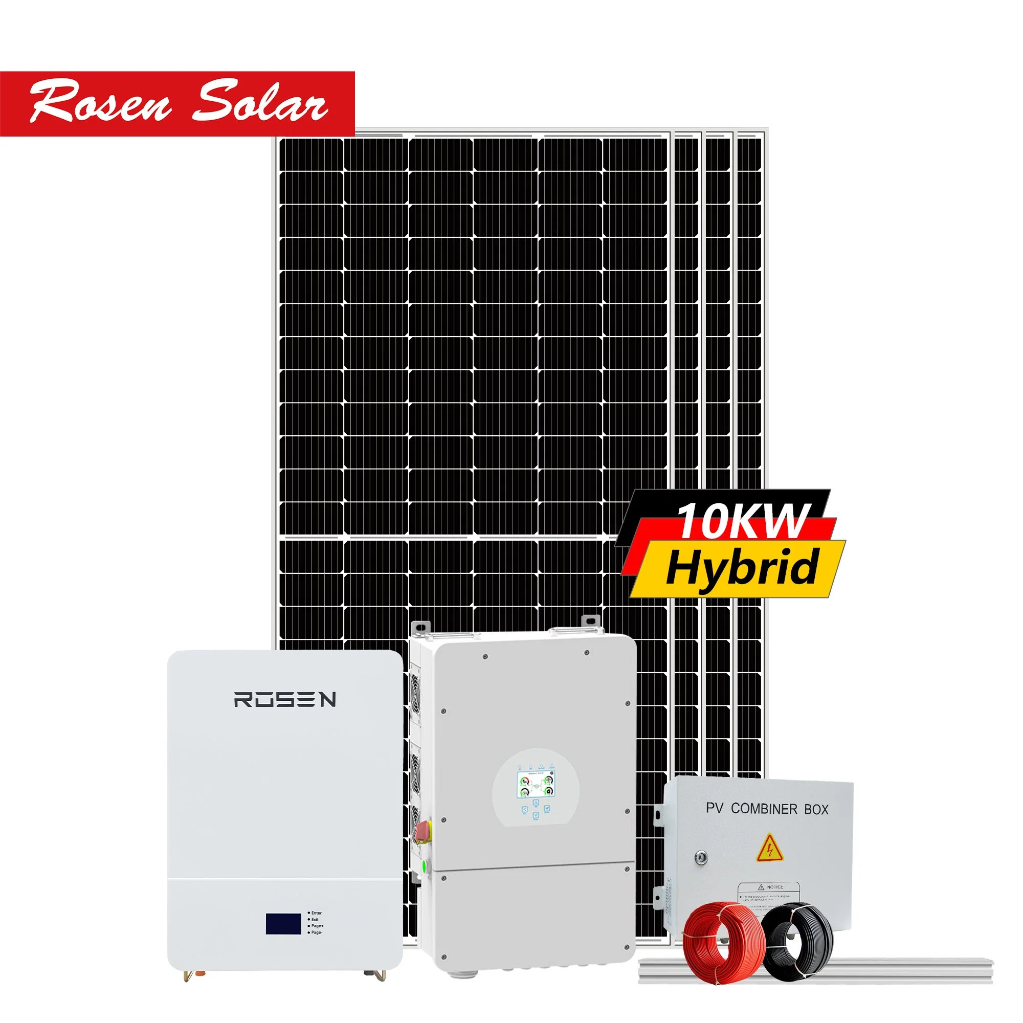 Maison usage commercial système d'énergie solaire 10kw Rosen Hybrid Solar Inverseur