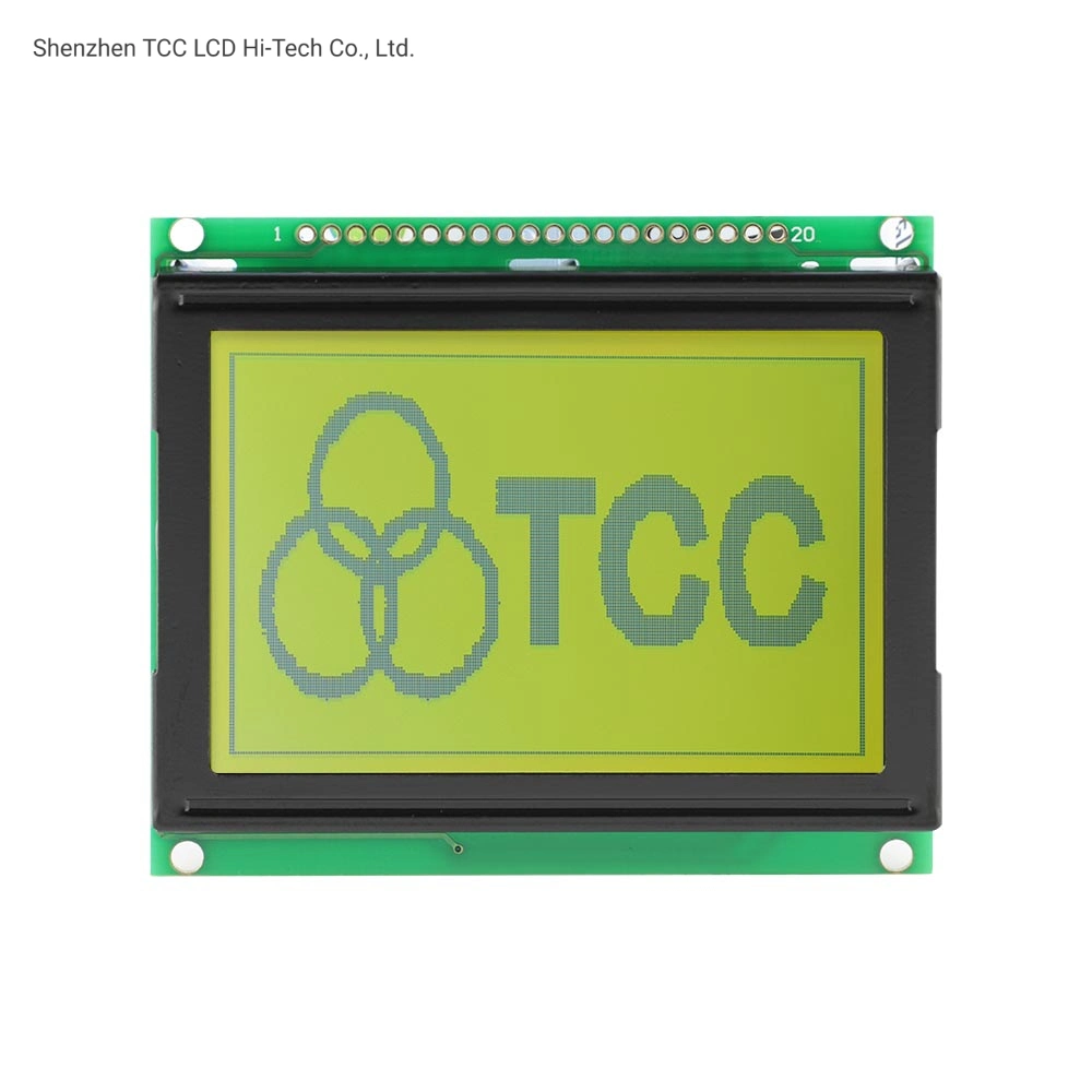 128X64 Yellow-Green Gráfico Stn Aip31107/08 videoconsola portátil de controlador de pantalla LCD