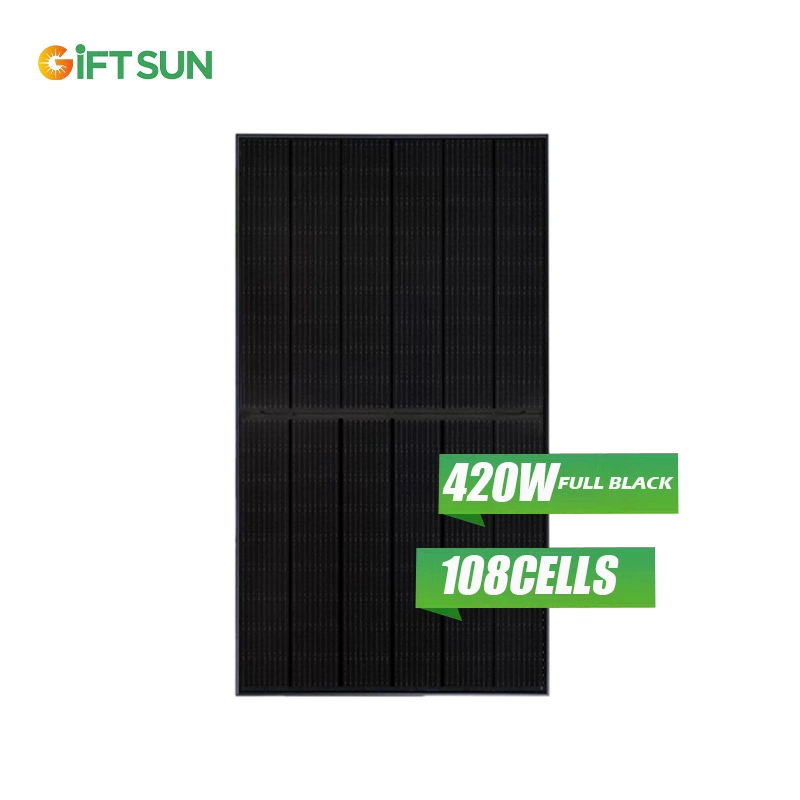 182mm Mono All Black Half Cell 410watt 415W 420W Solar Panels Full Black PV Module for Home Use