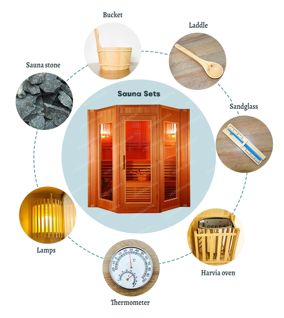 Joda Wholesale/Supplier Home Sauna Steam Shower Enclosure Dry Steam Wood Sauna Room with Glass Frame Sauna