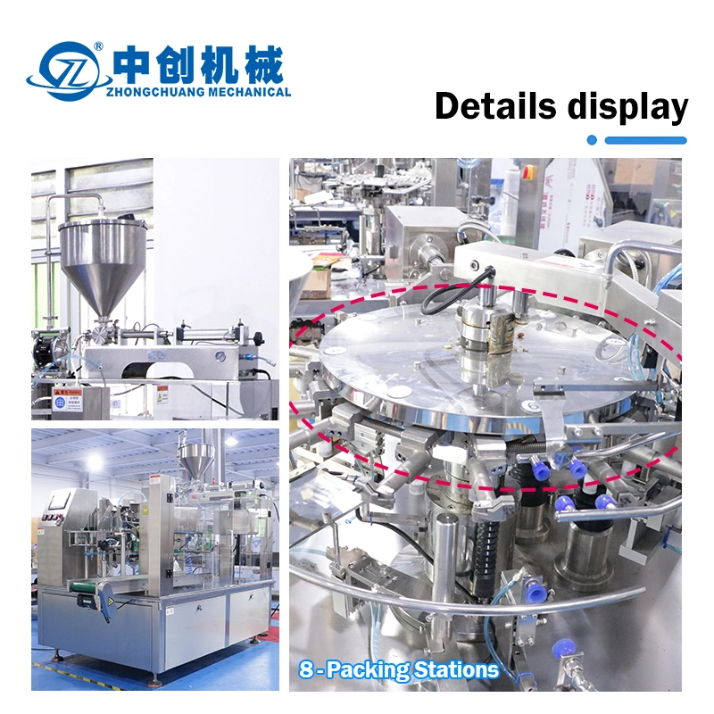 Механизм Zhongchuang пользовательских автоматическая поворотной стойке носик Чехол Bag Doypack Premade пасты чили соевый соус жидкость упаковочные машины