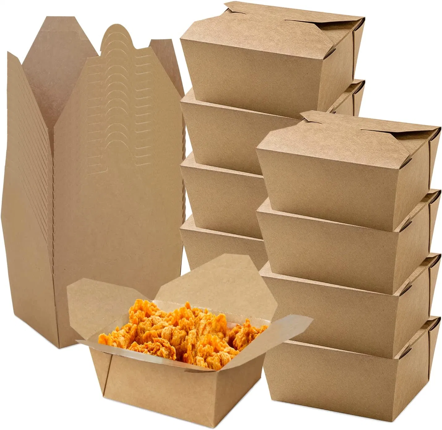 Factory Direct Recycled Material Paper Food Boxes Kraft Cookie Brown Paper Food Container