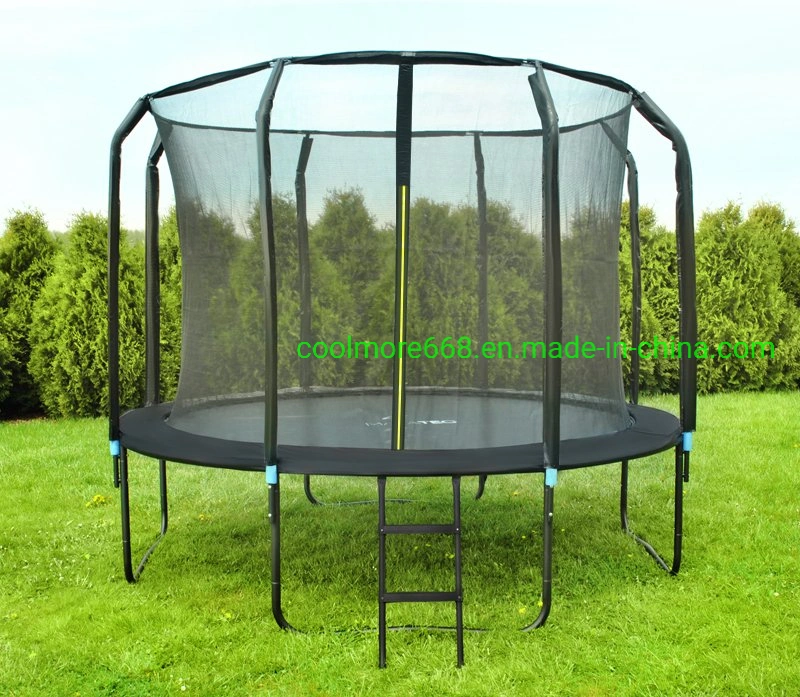 Coolmore Black Edition 8/10/12/14FT trampolín con varilla redonda Top-Ring Alojamiento