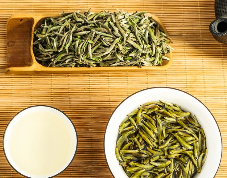 El segundo grado de cabello blanco el té de la aguja de norma orgánica