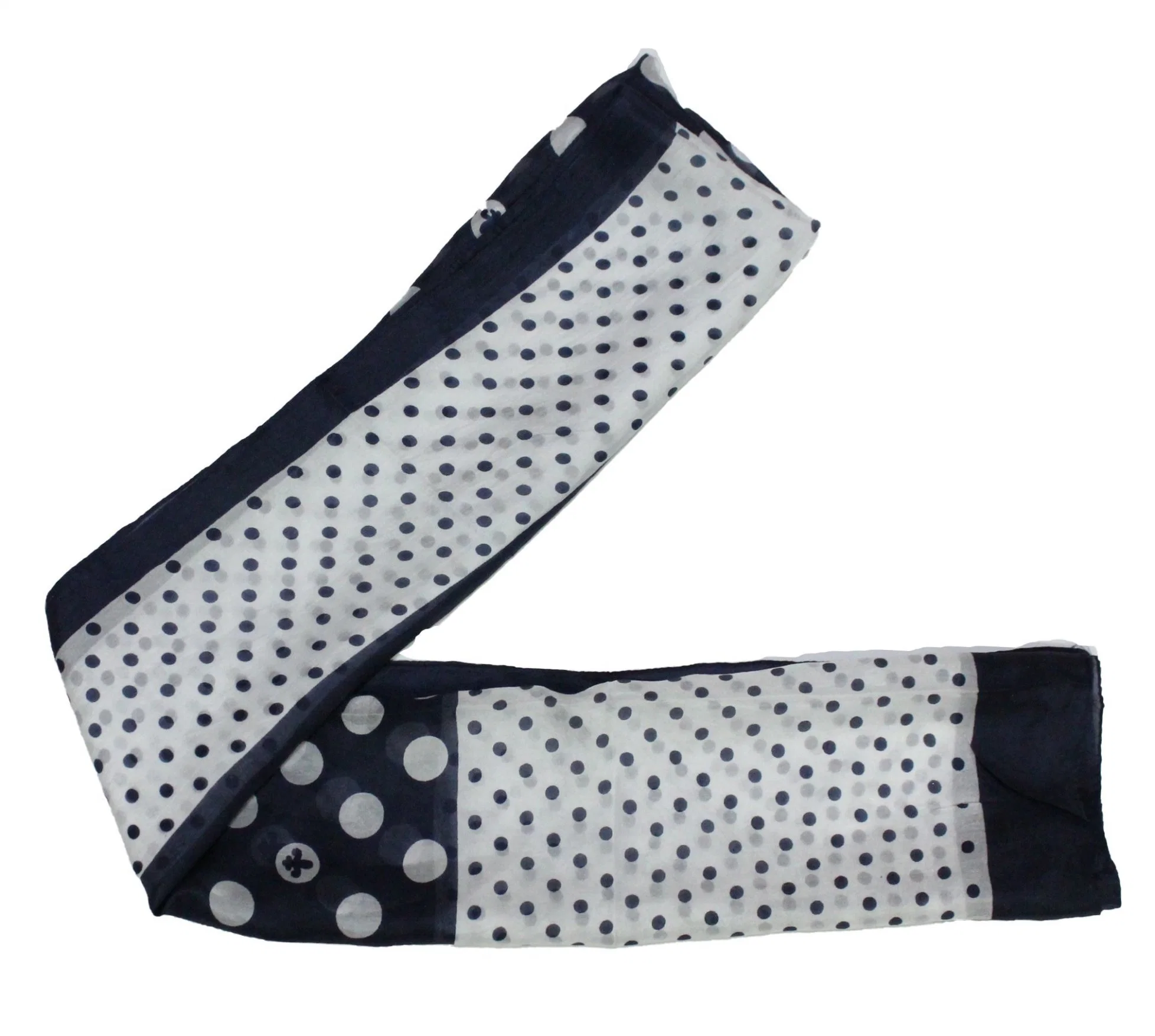 Ladies Light Scarf Dots Print Navy White Fashion Shawl 2022 Spring Autumn