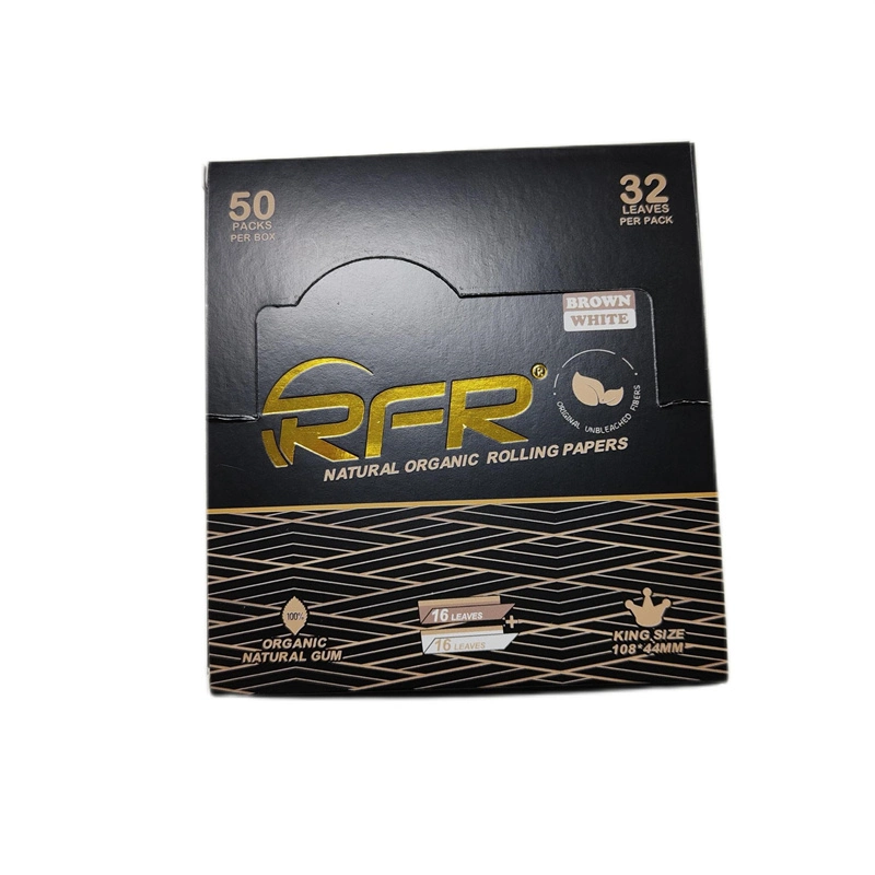 High Quality Low MOQ Original Rfr King Size Hot Stamping Black Smoking Rolling Papers