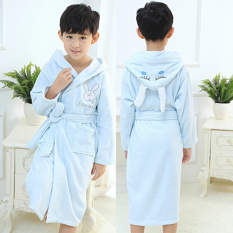 Pure Cotton Child Bathrobe Cute Thicken Winter Kid Bath Bathing Suits Non Chemical Fluorescer