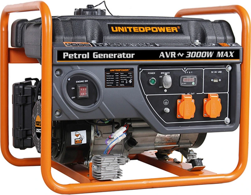 United Power AC Single Phase Aircooled Engine Emergency Portable Home Power Gasoline Petrol Gas Generator with Gg4000d