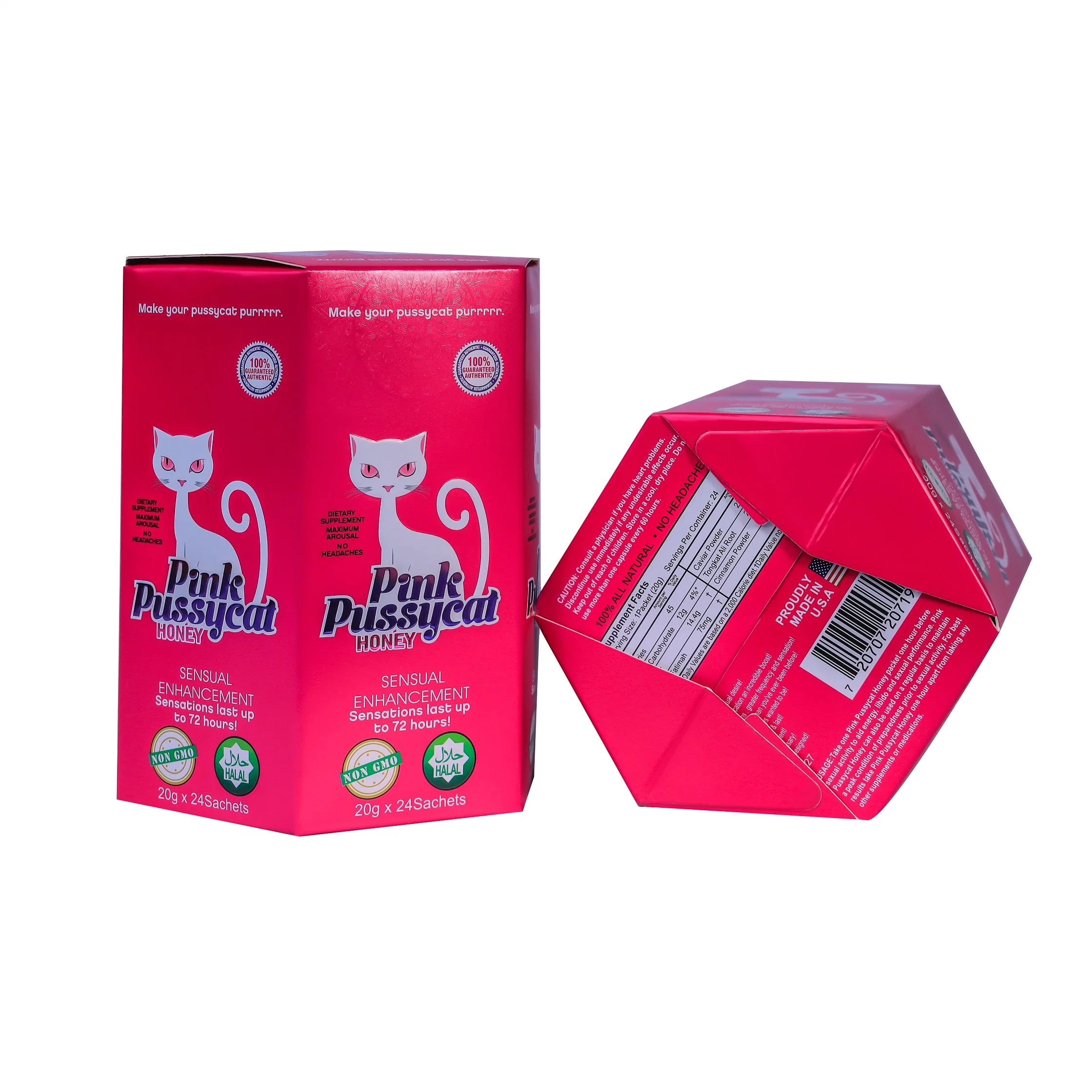 Caja de 12 unidades de Black Bull Honey Black Box Pink Cat Honey Female Energy Support