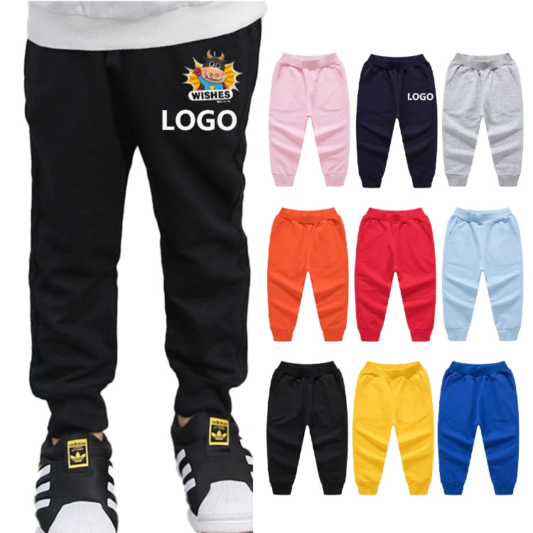 Pantalon de survêtement pour enfants en coton 100% de haute qualité avec logo personnalisé pour garçons et filles. Pantalon pour enfants.