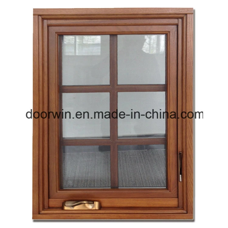 Solid Oak/Teak/Hemlock Wood Casement Windows and Doors with Aluminum Cladding, Durable American Style Window