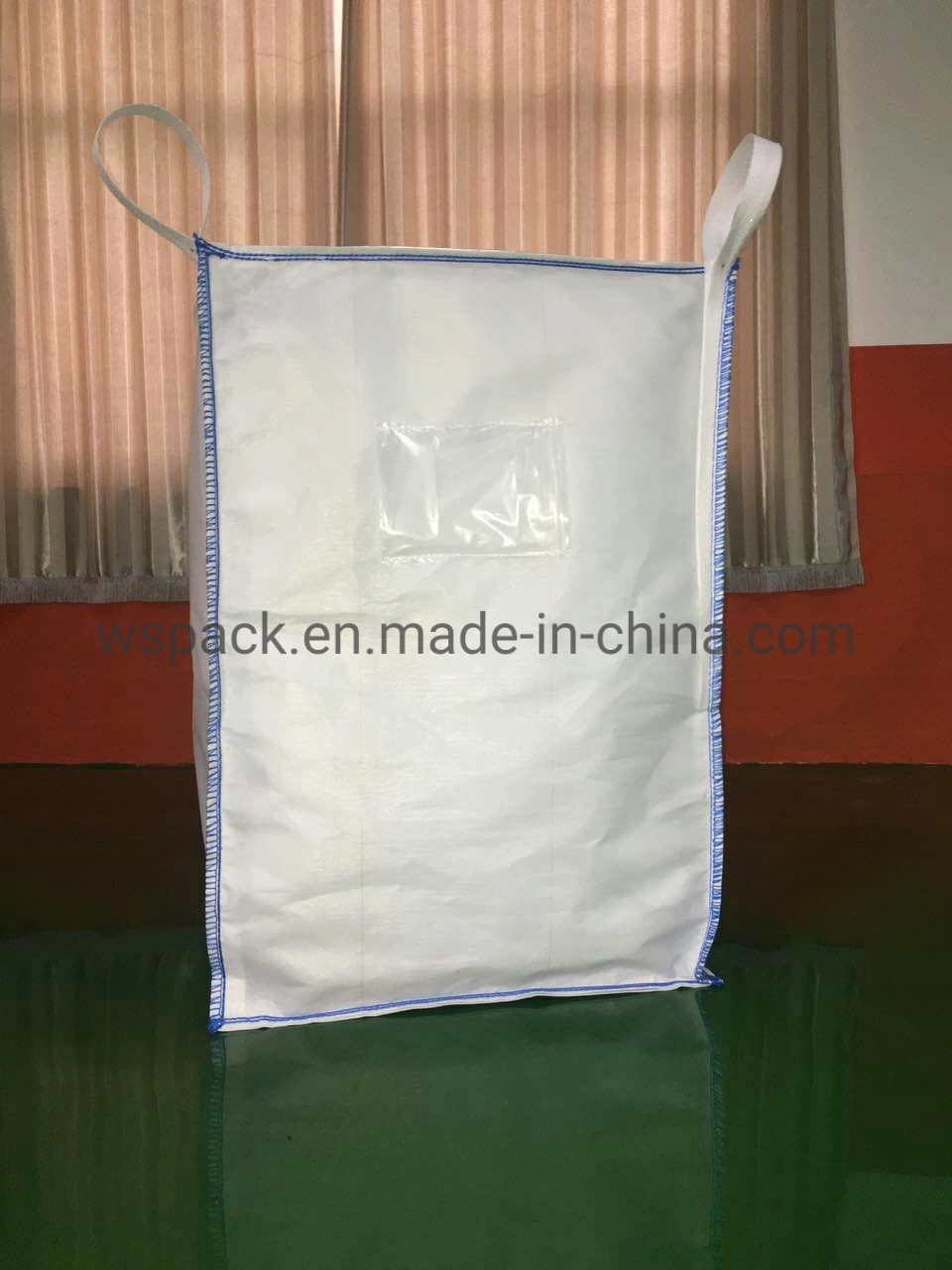 Customized PP Building Materials Sand Anti Leaking Siftproof Baffle Blue Thread Overlocking Fertilizer Cement Bulk Jumbo Ton Big Bag Packed Onto Pallets