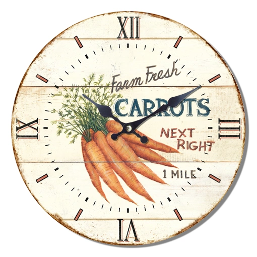 Vegetables Art Kitchen Gift MDF Wall Clock