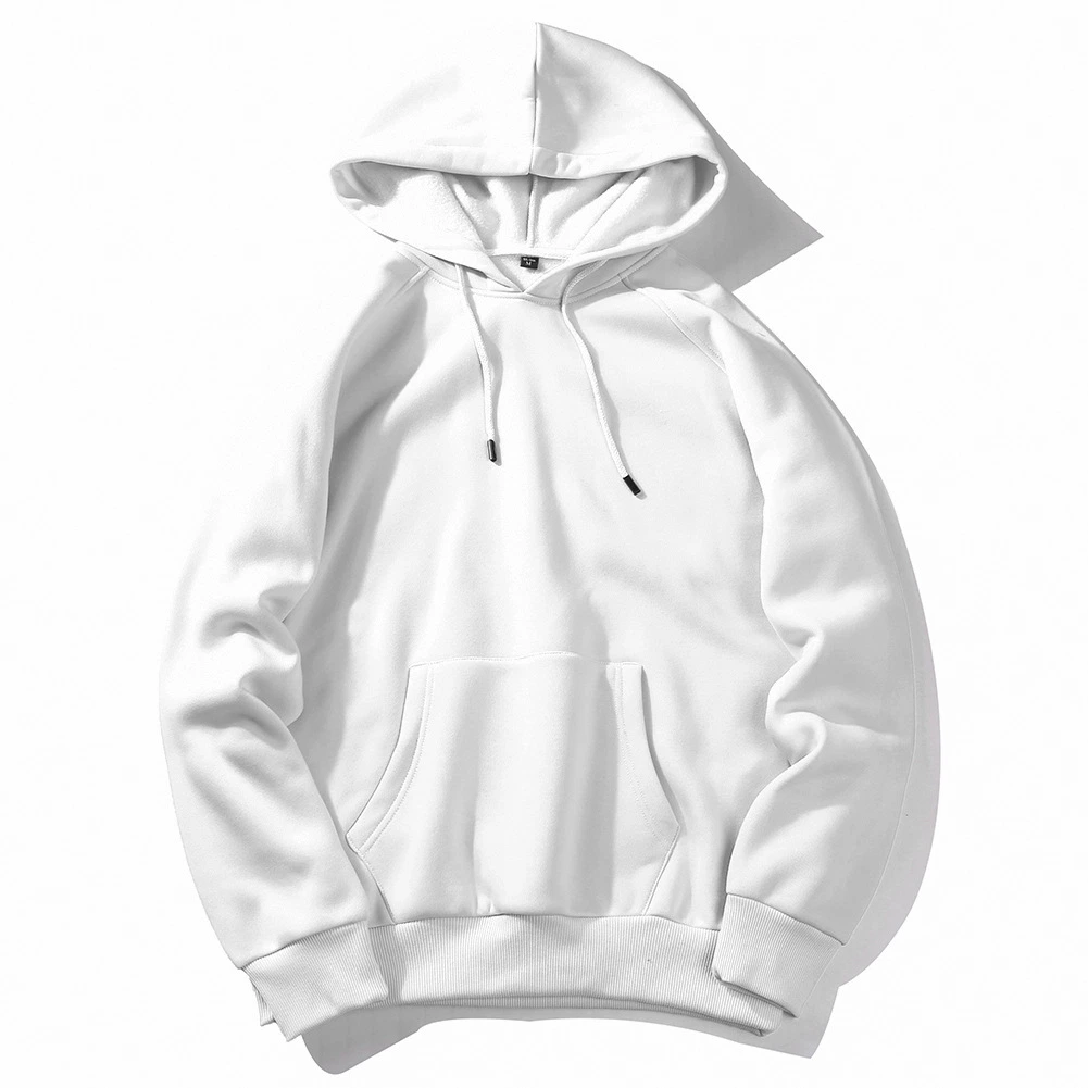 La moda Hip Hop en blanco blanco bordado forro polar térmico Unisex sudaderas con capucha