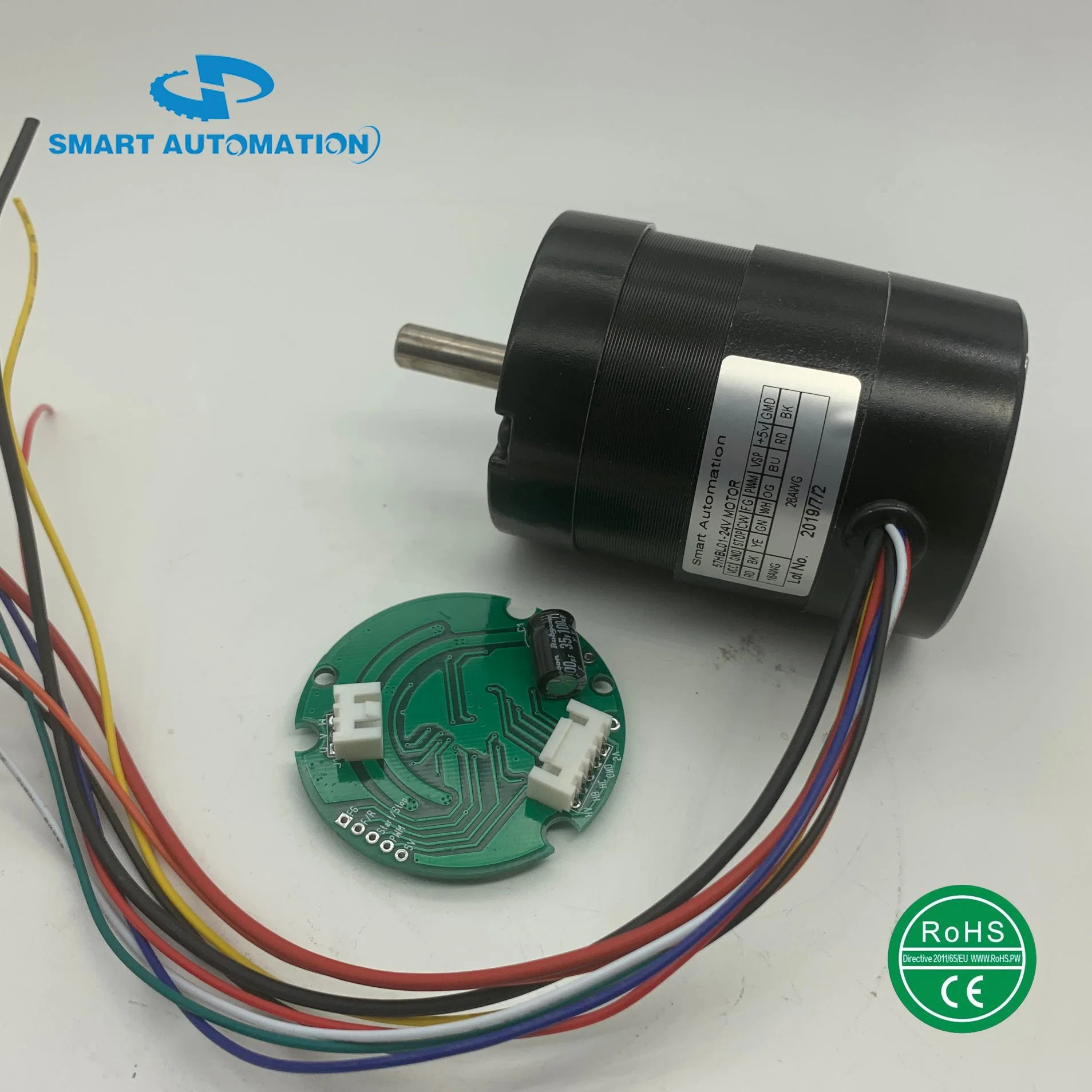 57bl High Torque 12V 24V 36V 48V 60V Electrical Brushless DC Motor 30W 50W 75W 100W 200W 250W BLDC Geared Motor with Controller Brake Encoder Integrated