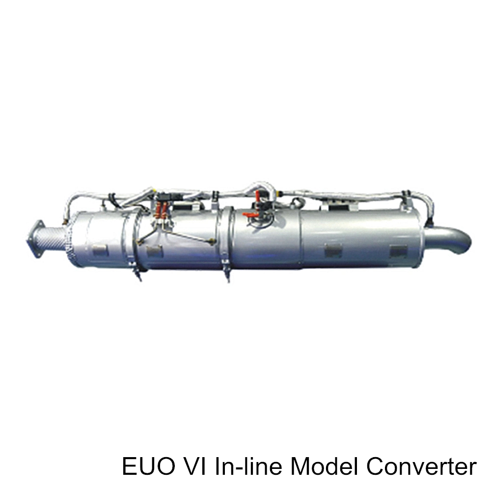 معيار الانبعاثات Universal من الفولاذ المقاوم للصدأ بدون استخدام الطرق Euo VI in-Line Model محول نظام مرشح العادم الحفاز التلقائي للمحول