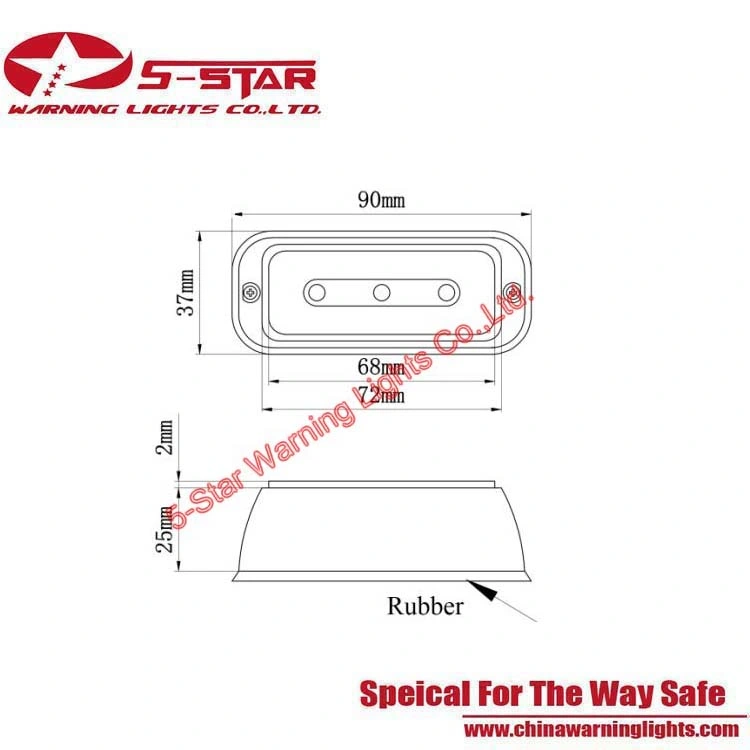 3W Lighthead LED Emergency Vehicle Grille Warning Light