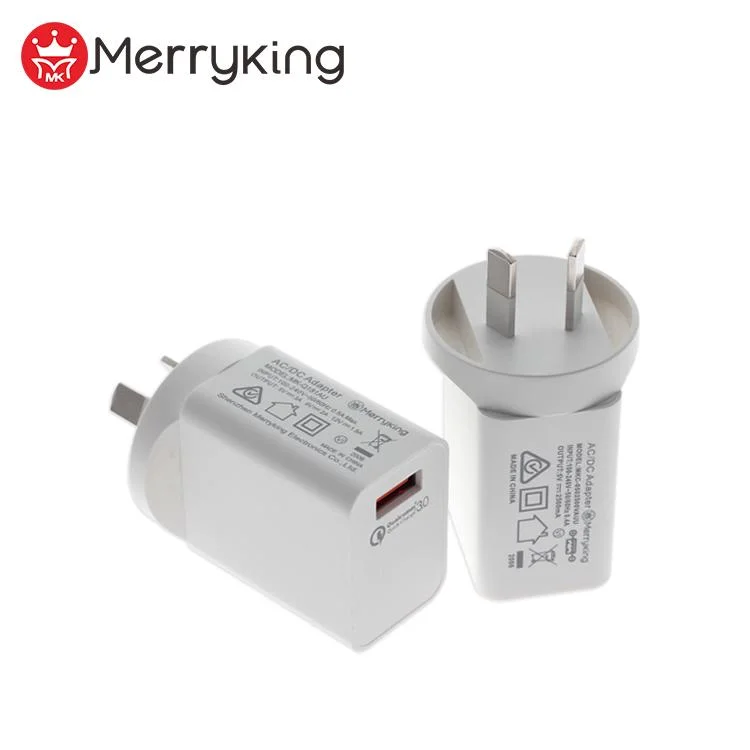 Merryking Factory Quick Charge QC3.0 18W USB Wall Charger with Au Plug