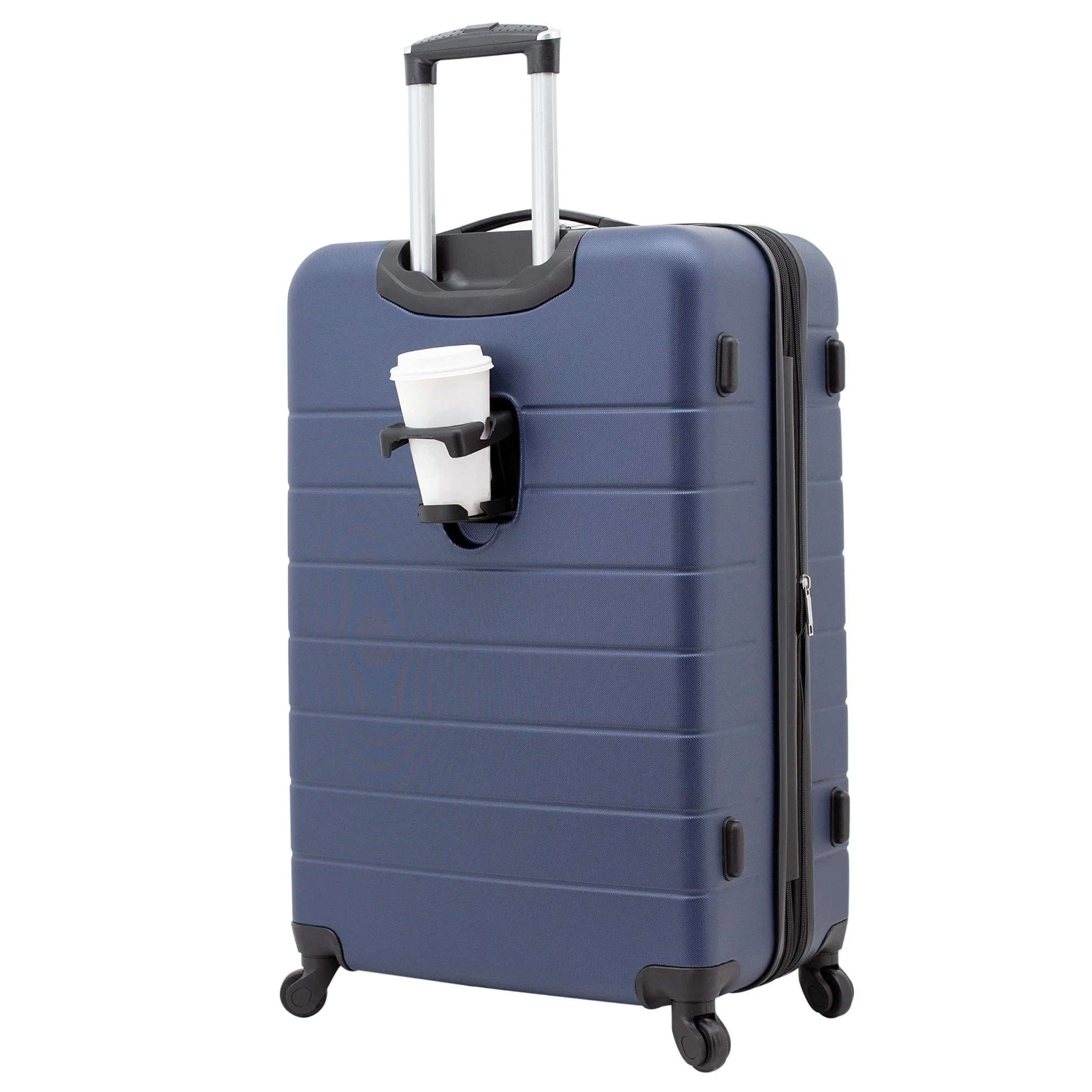 Smart Luggage Set with Cup Holder and USB Port Navy Blue Business Case Trolley Luggage School Bag