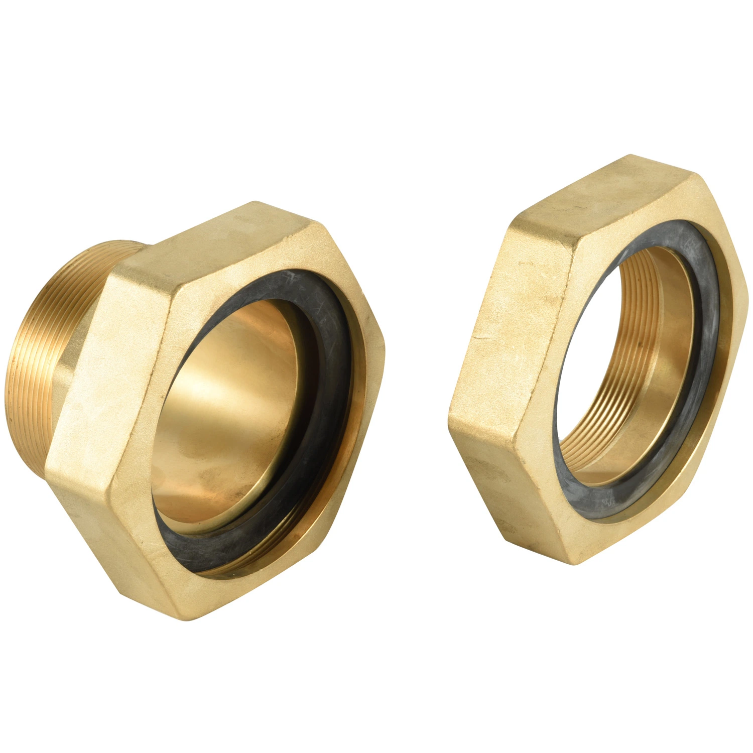 Hexagonal Reduction Brass Fittings Male X Female Nickel Plated