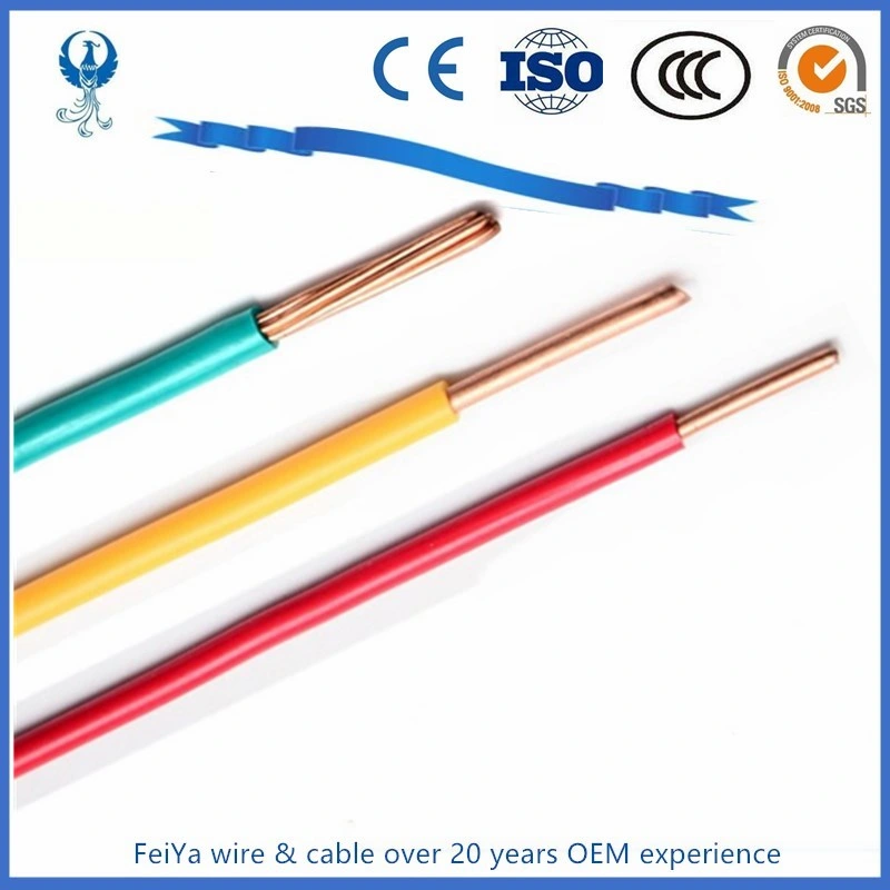 4mm2 6mm2 10mm2 10mm de aluminio/cobre Single Core Cu al aislamiento de plástico de PVC 450 750V Nh Zr BV Blv Cable eléctrico para la casa4mm2 6mm2 10