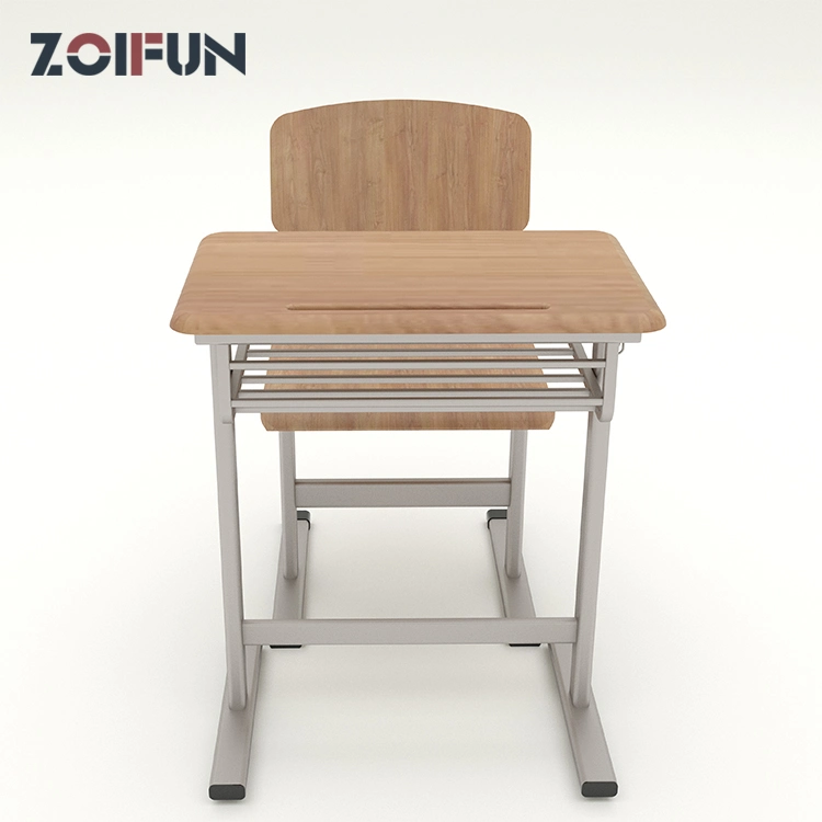 Moon Shape Child Adjustable Wooden Rectangle Table School Desk; Classroom Study MDF Plywood Single Desk Set