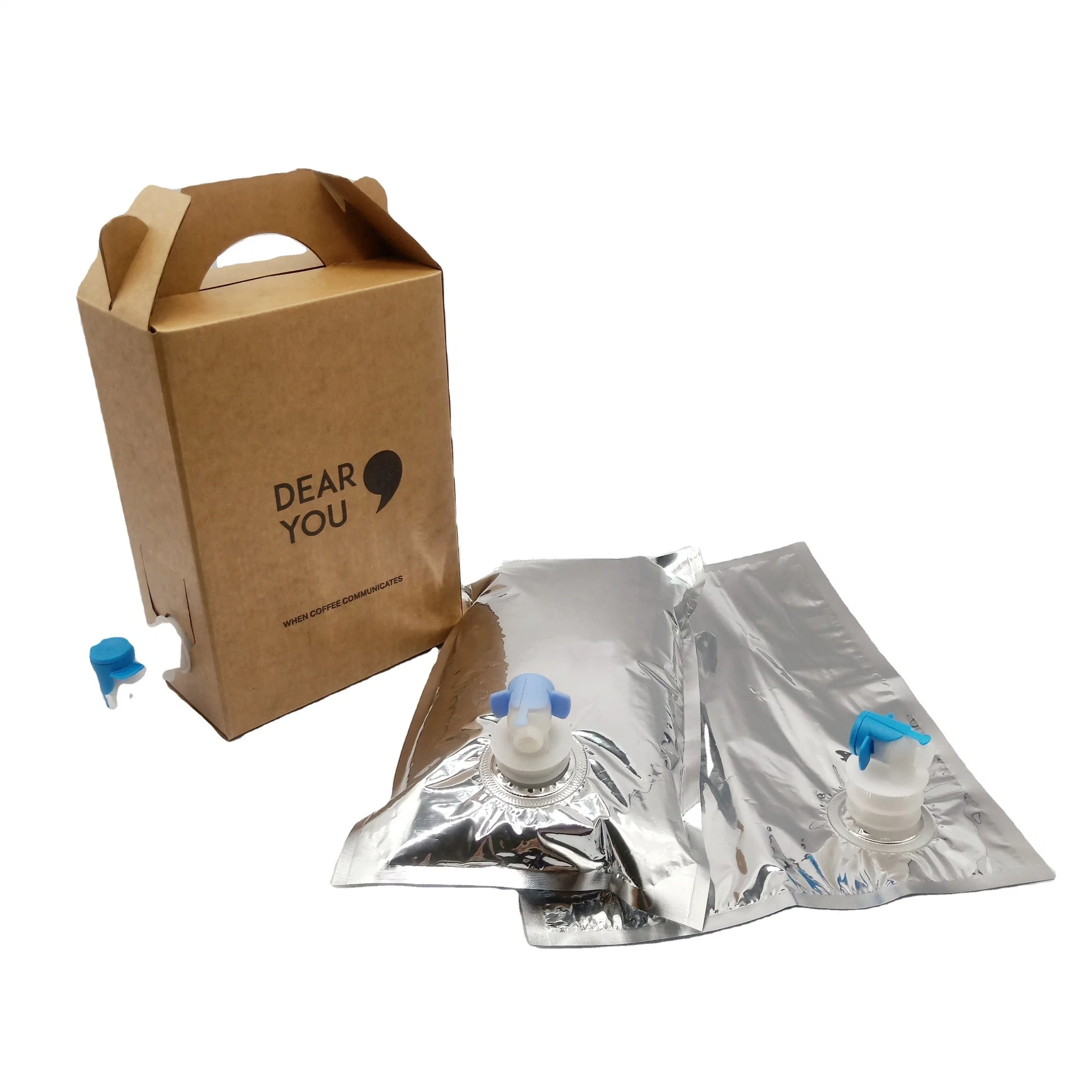 5L 10L 20L 220L Transparent/Aluminum Foil Beverage Liquid Juice Water Wine Dispenser Bag in Box Bib Aseptic Bag with Valve
