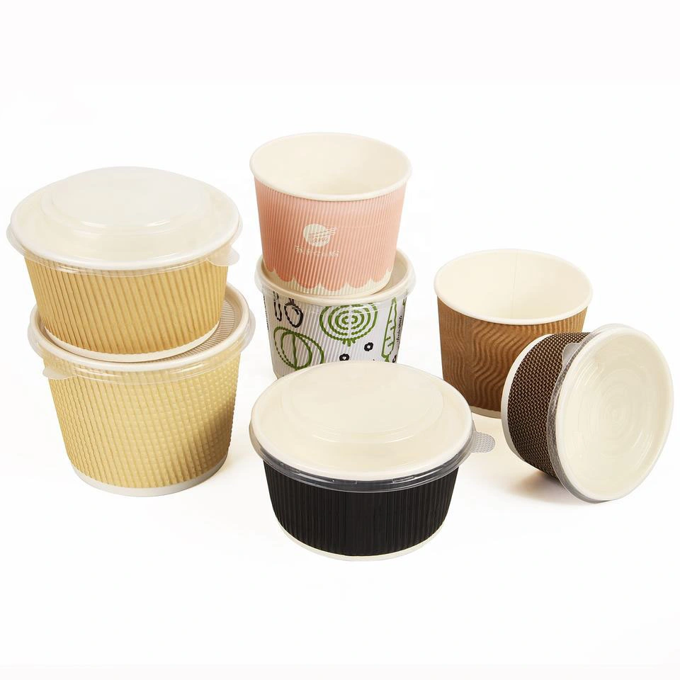 500ml 16oz Eco-Friendly Kraft Salad Box Bowl Fast Food Paper Lunch Bowl Customized Printing