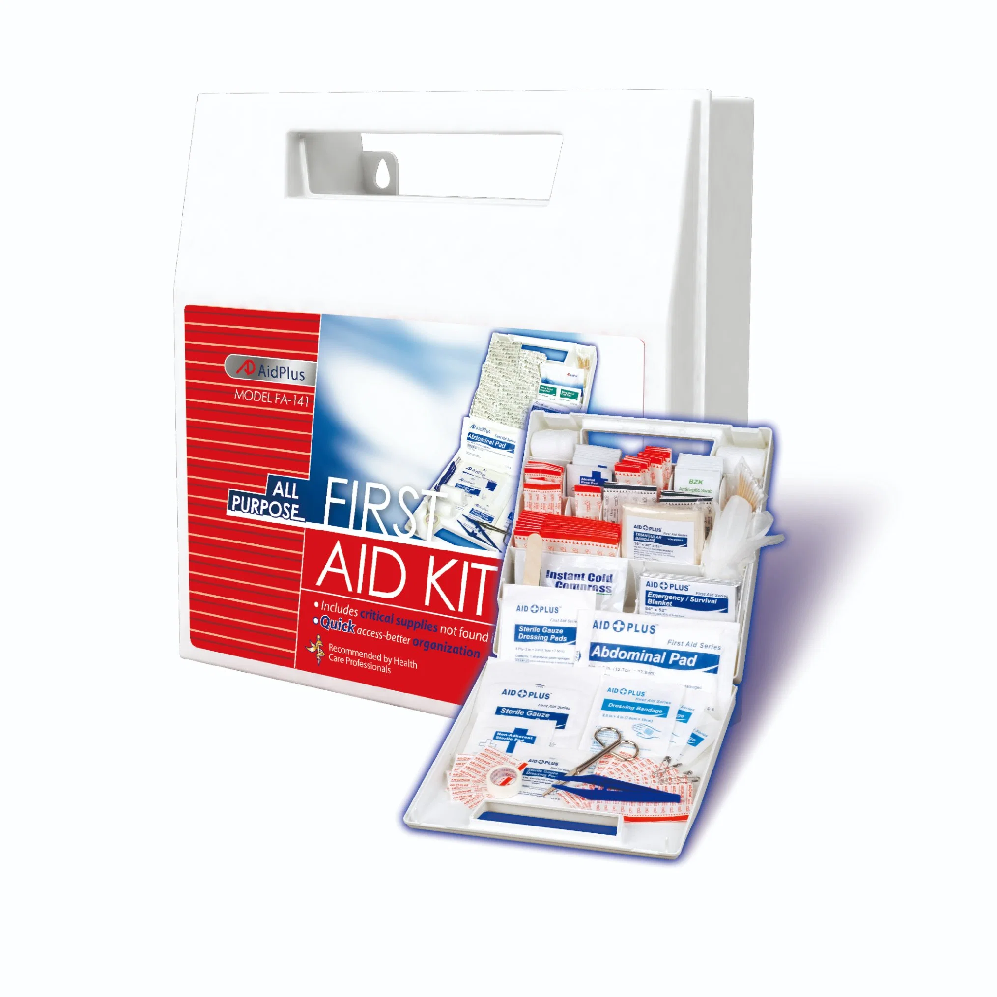 CE FDA ISO aprobado PP material de supervivencia médica primeros auxilios Kit de caja Proveedor de producto para el automóvil de casa de viaje de la familia Viajes al aire libre