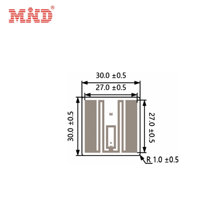 UHF RFID H9 Chip Square Shape Tamaño pequeño 30*30mm largo Etiqueta RFID etiqueta etiqueta etiqueta adhesiva