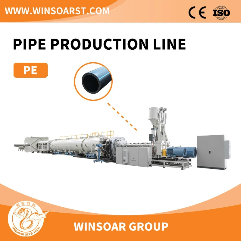 Single Screw Extruder HDPE LDPE PE Water or Gas or Drainage Pipe Extrusion Line Production Machine