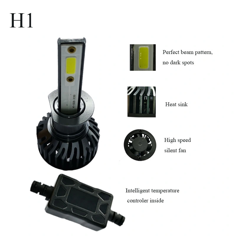 Gumdaat H1 LED Bulb 1200lm 25W Light 6000K Super Bright LED Conversion Kit 6500K White IP68 Waterproof Headlight