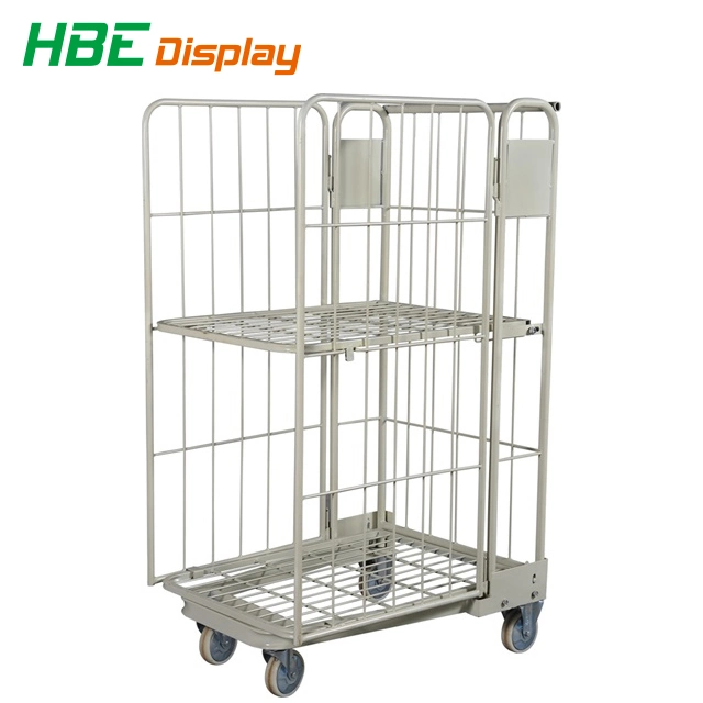 Supermarket Used Foldable Container Nest Wire Mesh Roll Cage