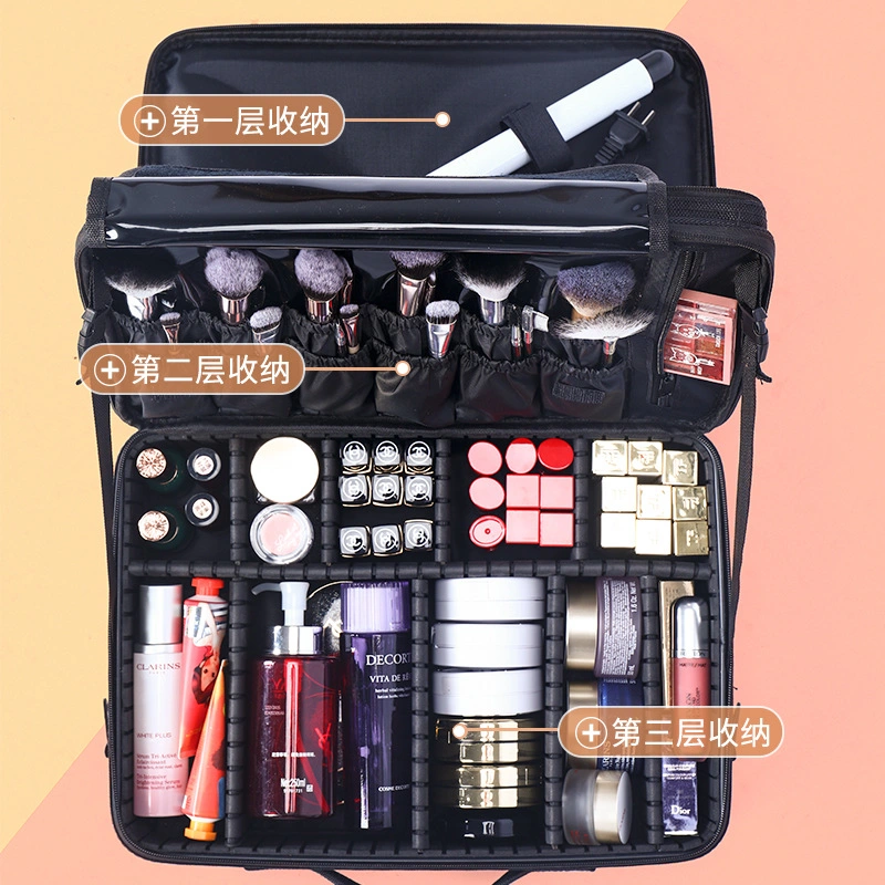 Горячая продажа косметический мешок для хранения инструмента профессиональный портативный поездки домой, вмещающему складные макияж в салоне случае