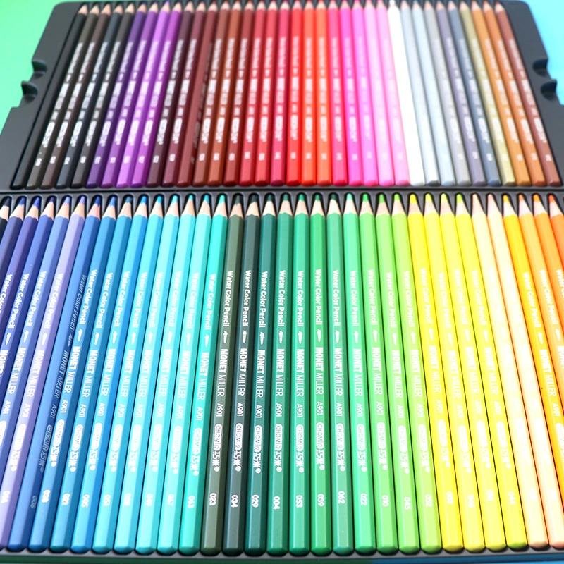 Профессиональная 24 36 48 72-цветная дополнительная упаковка с железным коробом Водорастворимый цветной карандаш