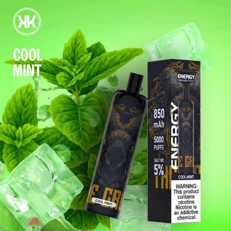 Cigarros descartáveis KK Energy, 5000 puffs, base recarregável, 850 mAh, 12 ml 5% de Vape Pen 12 Choice controlo do fluxo de ar da bobina de malha dos EUA Vape