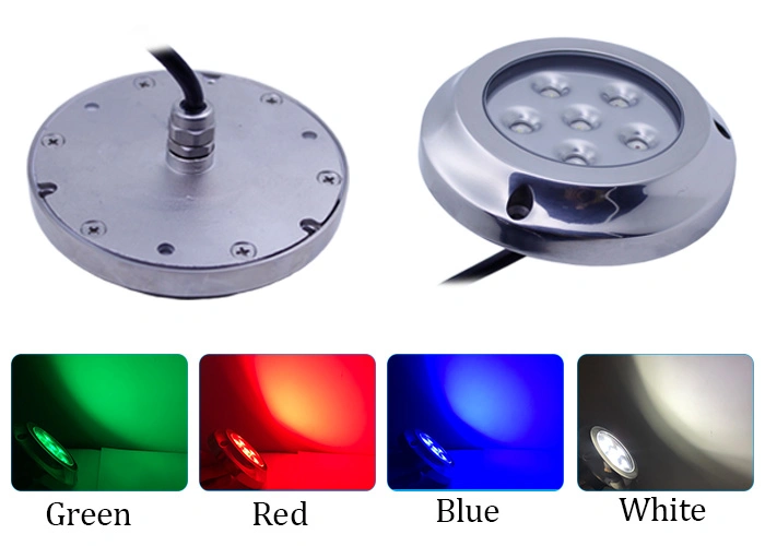 RGBW Stainless Steel IP68 Under Water Lamp 12V Flush Mount Marine Boat Underwater LED Light