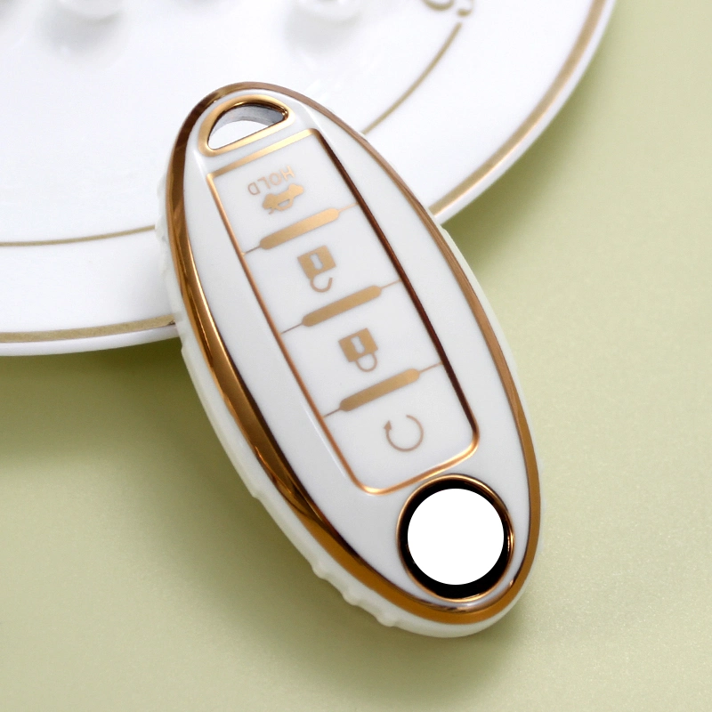 Hot Sales for Nissan Smart Remote Soft Gold TPU Car Key Cover