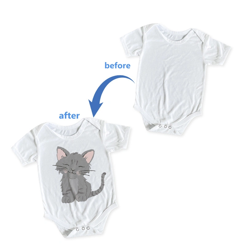 Polyester Blank DIY Heat Transfer Printing Sublimation Baby Children Short Sleeve Infant Bodysuit