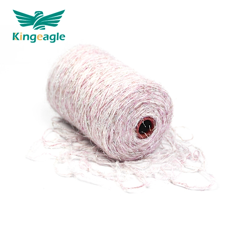 Kingeagle Pink Metallic Fiber Shinning Candy Brush Yarn