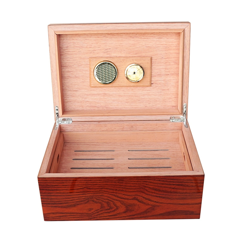 Embarcaciones de madera acabado piano Ashtree Cigarros Humidor de almacenamiento de verificación