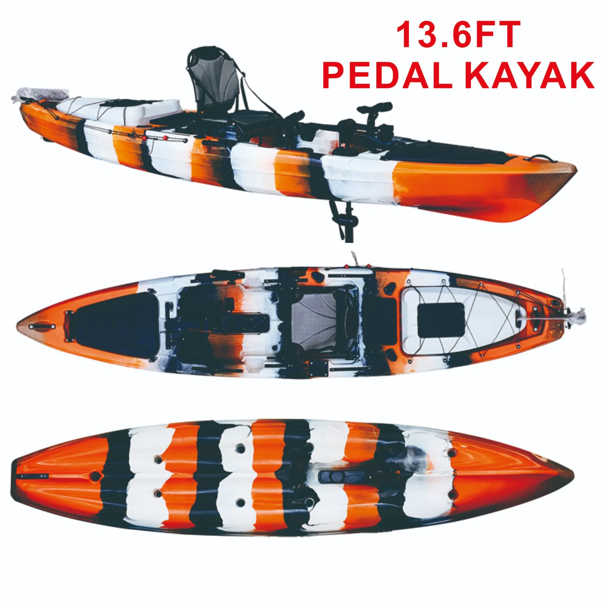 14ft Sit On Top Pesca Propeller pedal Kayak Angler de bajo Barco