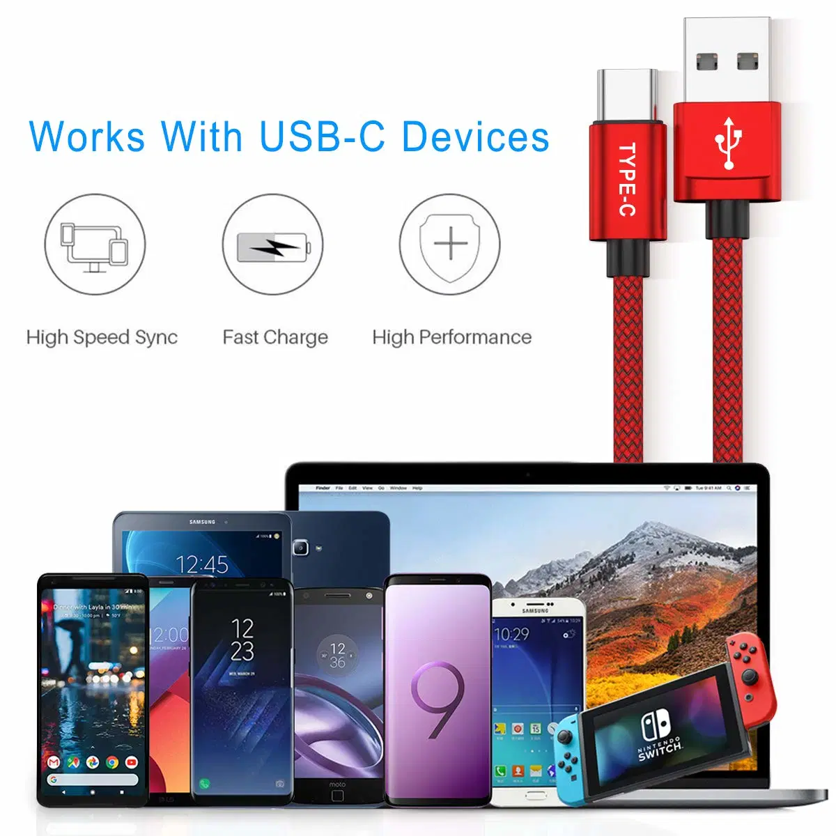 USB Type a 2.0 3.0 to USB Type C Cable for Mobile Phone
