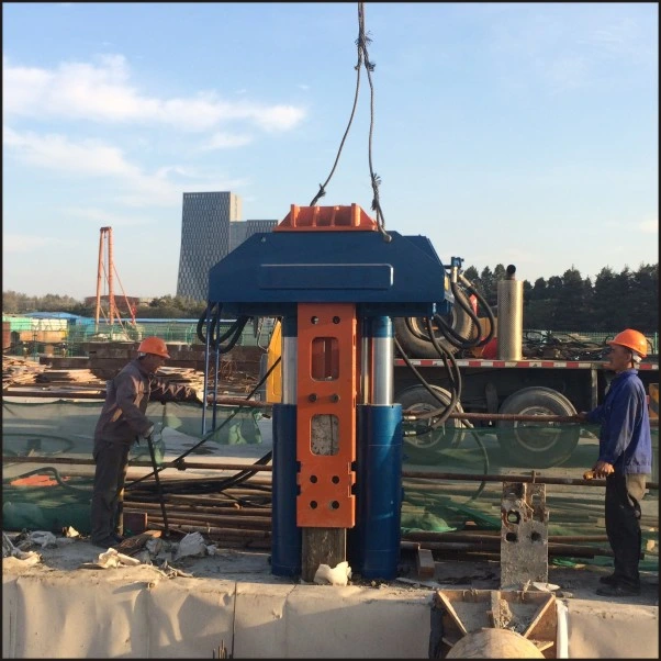 Escavadeira Beiyi Veludos Puxando Extractor de pilha hidráulico da máquina