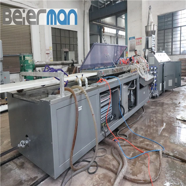 Sjsz65/132 Twin Screw Extruding PVC WPC Plastic Profile Production Line PVC Window Board Making Extruder Machine 200-300mm Width Mould Customized