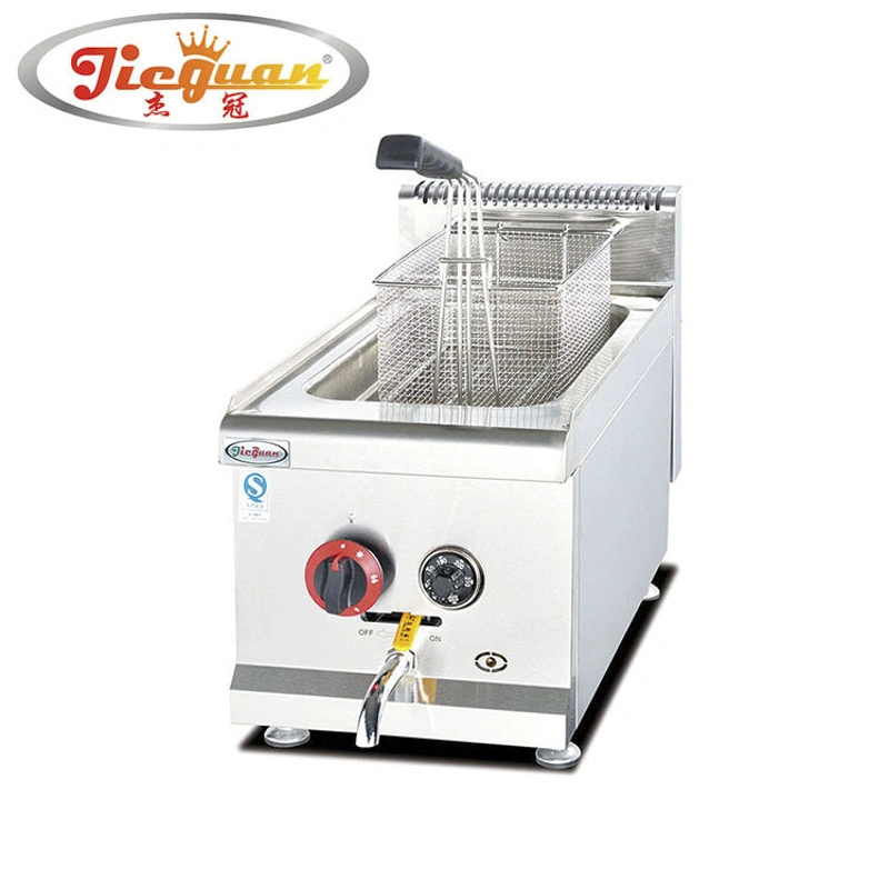 خزان Fryer 1 خاضع للتحكم بدرجة حرارة الغاز مع مرشة واحدة لغاز السوق مطعم Gas Fryer Machine Gas Fryer Gas Commercial Gas Fryer