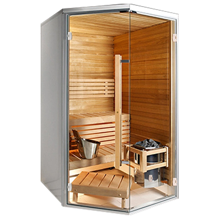 Banho de sauna seca tradicional ao ar livre em cabine de vapor de madeira (SR1K002)