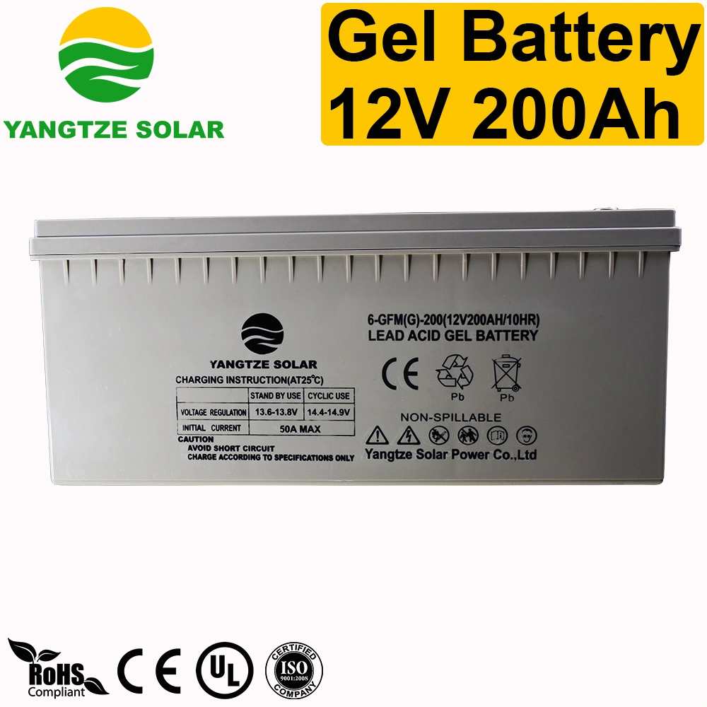 Larga vida 12V 200Ah batería de gel de Almacenamiento de Energía Solar